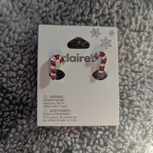 Claire's Candy Cane Clip-On Earrings